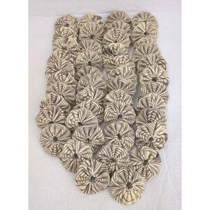 45 Fabric Yo Yos 1 5/8" Wood Grain Print Cotton Linen Blend Cream Gray